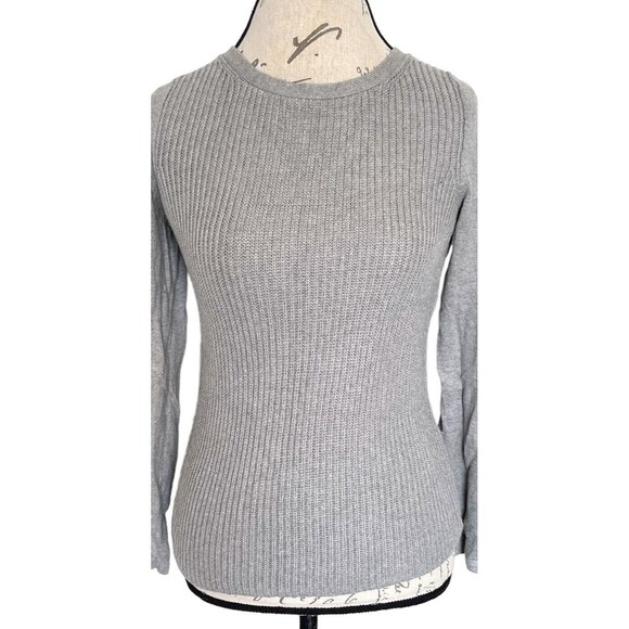 Banana Republic Womens Sweater Size Small Grey Heather Ribbed  Cashme Blend - Picture 5 of 11